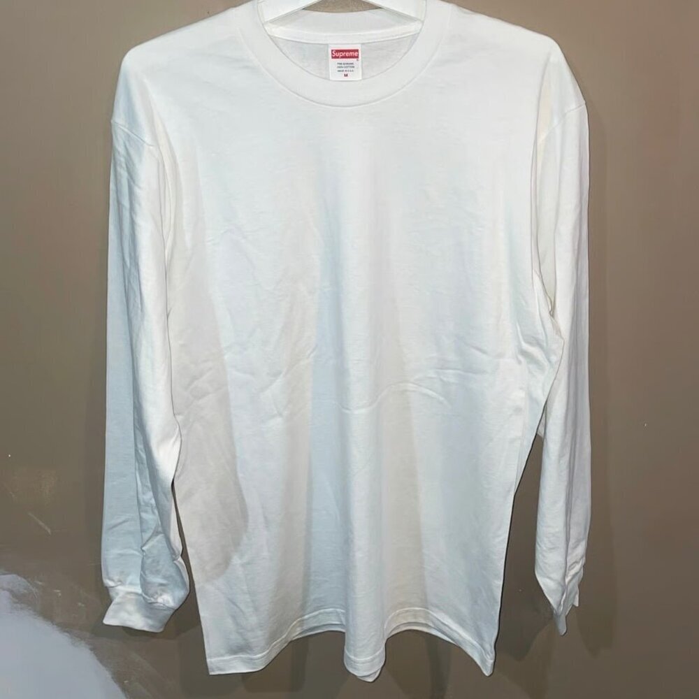 Supreme Blank White Long Sleeve T-Shirt *NEW* Size L